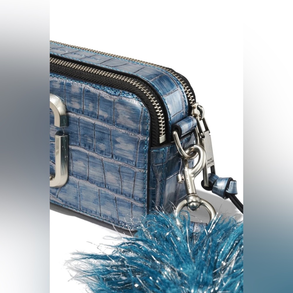 Marc Jacobs Stylish Blue Croc-Embossed Crossbody Bag-Dust included!!💖(#0169) - Picture 5 of 10
